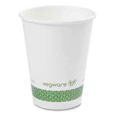 Vegware LV12G 89-series Hot Cup, 12 Oz, Green/white, 1,000/carton