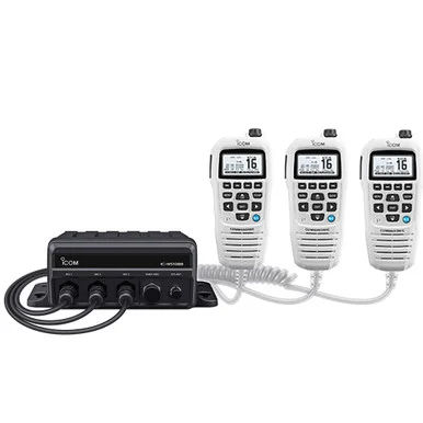Icom M510BBGW21 M510bb Gw 21 Black Box Vhf W/white Command Mic & 3 Command Mic Ports