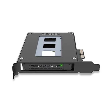 Icy Dock CP115 Drive Enclosure U.2, PCI Express NVMe 4.0 x4 - PCI Express 4.0 x4 Host Interface Internal - Black (mb111vp-b)