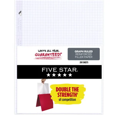 Five Star Reinforced Graph-Ruled Filler Paper (mea-170122)
