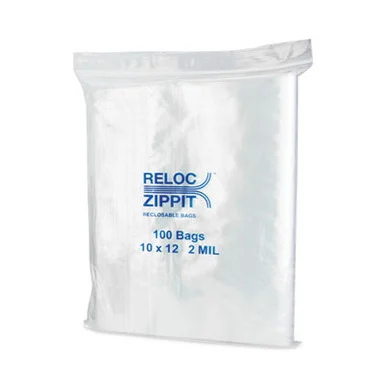Itw Dymon MGZ2P1012 Zippit Resealable Bags, 2 Mil, 10 X 12, Clear, 100 Bags/pack, 10 Packs/carton