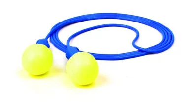 E-a-r Push-ins Earplugs - Foam, Polyurethane, Vinyl, Plastic Cord - 100/ Box - Yellow, Blue (mmm-3181001)