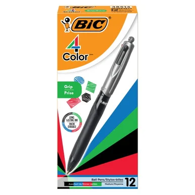 Bic Corporation MMS11AAST 4-color Smooth Multifunction Ballpoint Pen, Retractable, Medium 1 Mm, Black/blue/green/red Ink, Black/blue Barrel, 12/pack