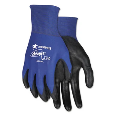 Mcr Safety N9696L Ultra Tech Tacartonile Dexterity Work Gloves, Blue/black, Large, Dozen