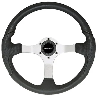 Uflex Usa NISIDA-B/B Uflex Nisida Steering Wheel 13.8" - Black Polyurethane Grip W/black Aluminum Spokes NISIDAB/B