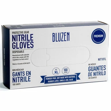 BLUZEN Extra-Strength Nitrile Gloves (nit103xlct)