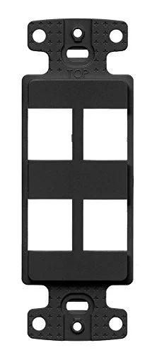 Hubbell NS614BK Netselect Decorator Frame 1 Gang 4 Port Black
