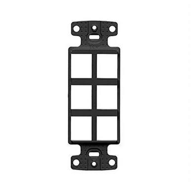 Hubbell NS616BK 6-Port Decorator Frame Single Gang Black
