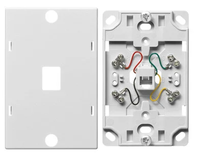 Hubbell NS722W Telephone Wall Jack 6 Position 4 Conductor Screw Terminations White