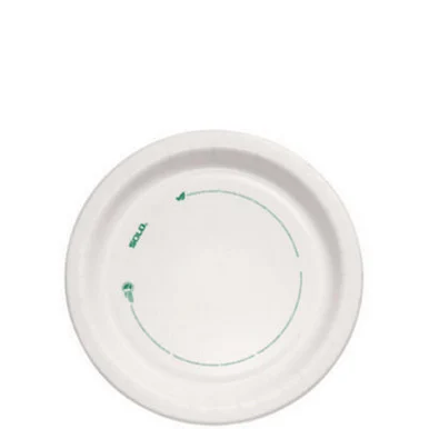 Dart OFMP9PLANET Compostable Paper Dinnerware, Proplanet Seal, Plate, 9" Dia, White, 250/carton