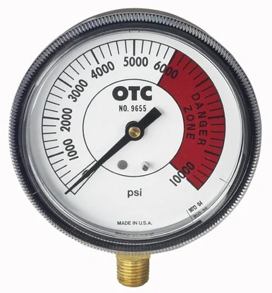 Otc OTC-9655 Pressure Gauge, One Scale: 0-6,000 Psi, 3-1/2" Dia. Face 9655_59