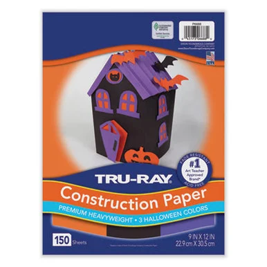 Pacon P6688 Tru-ray Construction Paper, 70 Lb Text Weight, 9 X 12, Assorted Halloween Colors, 150/pack