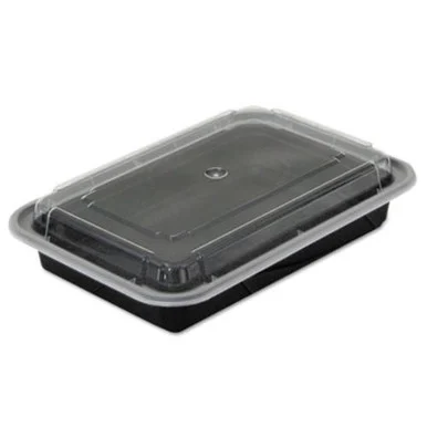 Pactive PACNC868B Versatainers, Black/clear, 28oz, 7 1/4 X 5 X 1 1/2, 150/carton