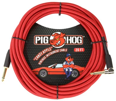 Pig Hog PCH20CAR Candy for Apple Red 20ft Inst Cable R