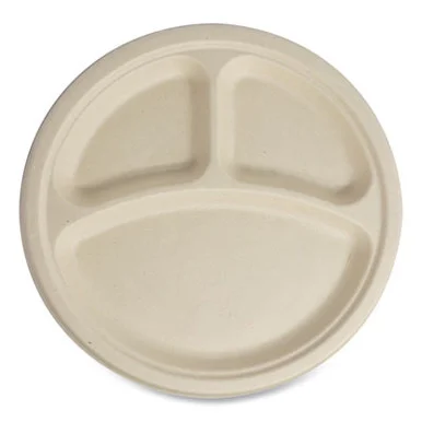 World Centric PLSCU10TLFS Fiber Plates, 10" Dia, Natural, 700/carton