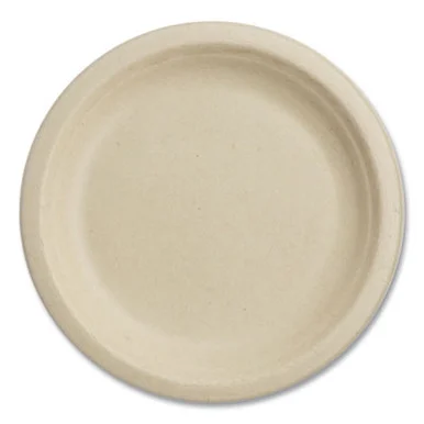 World Centric PLSCU7LFS Fiber Plates, 7" Dia, Natural, 1,000/carton