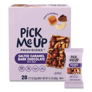 Deathwish Coffee PM62795CC Nut Bars, Salted Caramel Dark Chocolate, 0.7 Oz Bar, 20/box