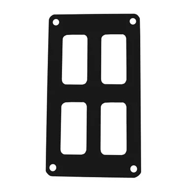 Pacer Group PSC-22-BK Pacer Switch Panel - 2 Switch & 2 Row - 3" X 4.75" - Black Powder Coated Aluminum