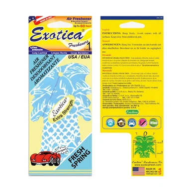 Exotica Freshners PT1FSP Hanging Palm Tree - Fresh Spring