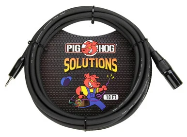 Pig Hog PXM35XM10 10' 3.5mm TRS to Male XLR Cable