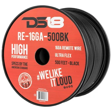 DS18 Audio RE-16GA-500BK Ds Primary Remote Wire 16ga 500ft Black