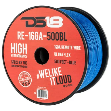 DS18 Audio RE-16GA-500BL Ds Primary Remote Wire 16ga 500ft Blue