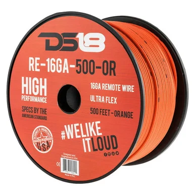 DS18 Audio RE-16GA-500OR Ds Primary Remote Wire 16ga 500ft Orange