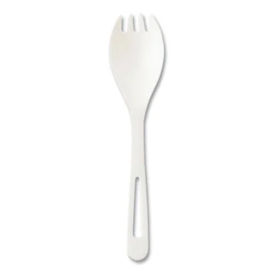 World Centric RKPSB Tpla Compostable Cutlery, Spork, White, 1,000/carton