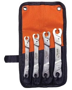 Sur&r RLW400 4-piece Set Of Versatile Line Wrenches Featuring Unique Ratcheting Push On / Pull Off Operation. Designed For Convenient, Single-handed Use. 4 Wrenches Fit 16 Sizes Both Sae And Metric.