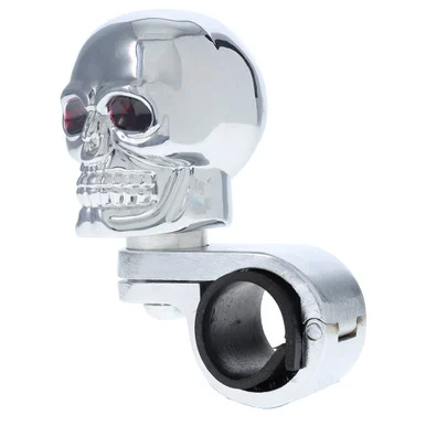Roadpro Rpspn11 Steering Wheel Spinner Skull Adjustable Fit Brodie Knob For Cars Trucks Semis Tractors Lawn Mower-silver