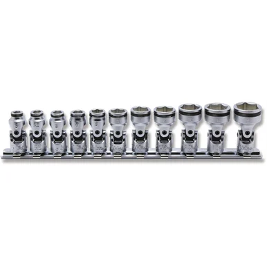 Koken Usa RS2441M/11 Ko-ken Usa 1/4 Sq. Dr. Universal Nut Gripâ® Socket Set, 5mm-15mm - 11 Pieces RS2441M/11