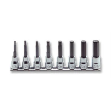 Koken Usa RS3015M/8-L62 Ko-ken Usa 3/8 Sq. Dr. Bit Grip Ring Hex Bit Socket Set, 3mm-12mm Hex - 8 Pieces RS3015M/8L62
