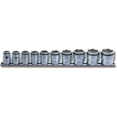 Koken Usa RS3450M/10 Ko-ken Usa 3/8 Sq. Dr. Socket Set 10mm-22mm Nut Grip 250mm 10 Pieces RS3450M/10