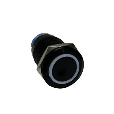 Race Sport RSMB19MMW 12V 19mm Momentary Push Button Switch with LED