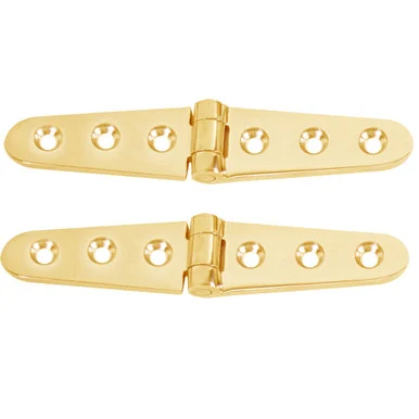 Whitecap S-605BC Strap Hinge - Polished Brass - 6" X 1-1/8" - Pair
