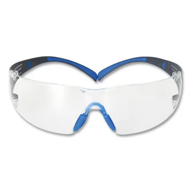 3m SF401SGAFBLU Securefit Protective Eyewear, 400 Series, Black/blue Plastic Frame, Clear Polycarbonate Lens