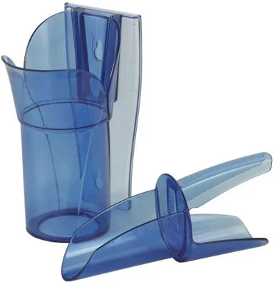 San Jamar SI7000 Saf-t-scoop And Guardian System For Ice Machines, 12 Oz To 16 Oz Ice Scoop, Transparent Blue, 50/carton
