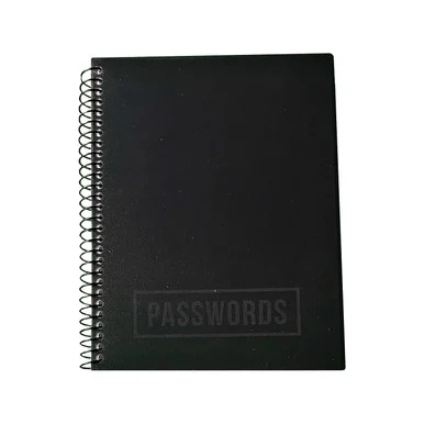 Refocus The Creative Office SMBLKPWBOOK Small/mini Password Log Book, 480 Total Entries, 4 Entries/page, Black Plastic Cover, (60) 7 X 5.5 Sheets - Re-Focus