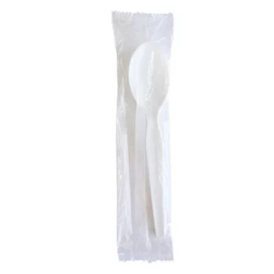 Boardwalk SOUPWHPS Heavyweight Wrapped Polystyrene Cutlery, Soup Spoon, White, 1,000/carton