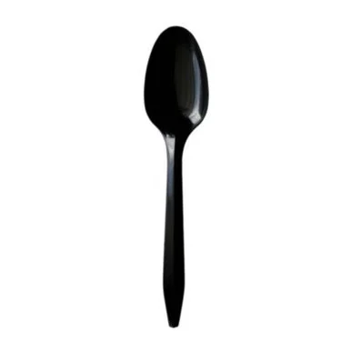 Boardwalk SPOONBLPP Mediumweight Polypropylene Cutlery, Teaspoon, Black, 1,000/carton