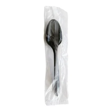 Boardwalk SPOONBLPPIW Mediumweight Polypropylene Cutlery, Teaspoon, Black, 1,000/carton
