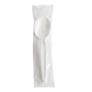 Boardwalk SPOONWHPS Heavyweight Wrapped Polystyrene Cutlery, Teaspoon, White, 1,000/carton