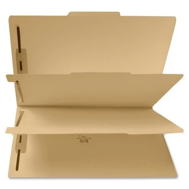 Sparco Classification Folder - Letter - 8.50" X 11" - 1" Expansion - 1" Folder, 1" Divider Fastener Capacity - 6 Dividers - 15 Pt. - Kraft - Manila (SPR95007)