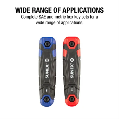 Sunex 98517F Sae/metric/ 17 Piece Folding Hex Key Set, 1.5mm-8mm, 5/64"-1/4" SU98517F