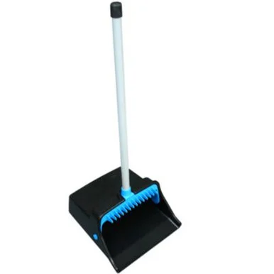 Impact T001301 Lobbymaster Plastic Dust Pan, 11.72" Wide, 31" Pvc Handle, Blue/black