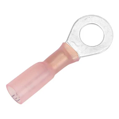 Pacer Group TE18-14R-100 Pacer 22-18 Awg Heat Shrink Ring Terminal - 1/4" Stud Size - 100 Pack