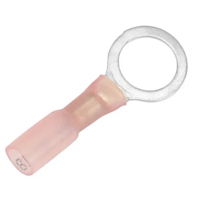 Pacer Group TE1838R100 Heat Shrink Ring Terminal 22-18 AWG 3/8" Stud - 100 Pack