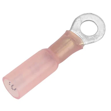 Pacer Group TE188R100 Heat Shrink Ring Terminal 22-18 AWG #8 Stud - 100 Pack