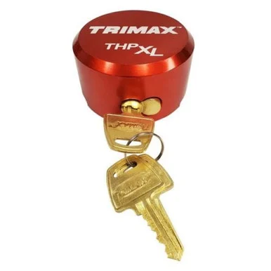 Trimax THPXLALRD Red Aluminum Hockey Puck Shackle Lock
