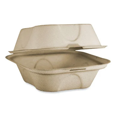 World Centric TOSCU15BLFP Fiber Hinged Containers, Burger Box, 6.5 X 6 X 3.2, Natural, Paper, 500/carton